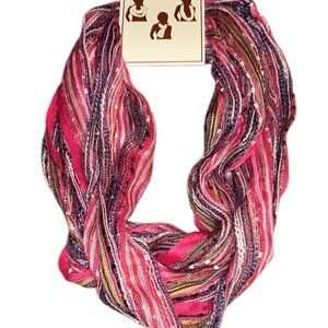 NWT Fuschia multicolor eternity loop scarf, 100% polyester